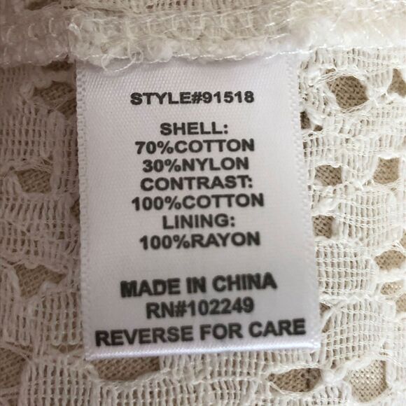 Skies Are Blue White Sheer Lace Dress MED - Picture 5 of 6